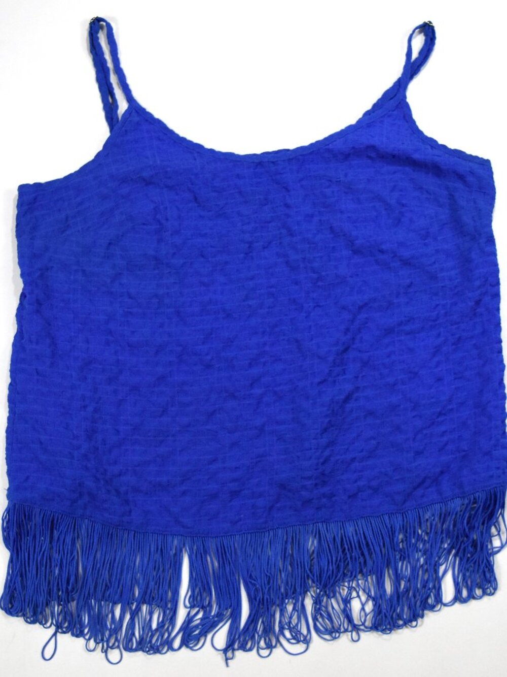 Lilly Pulitzer Blue Sleeveless Top Fringe Bottom Women's XS Crop